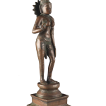 Rare 20" Standing Parvati Brass Statue | Antique Bronze Divine Murti with Sharp Features | Traditional Temple Decor